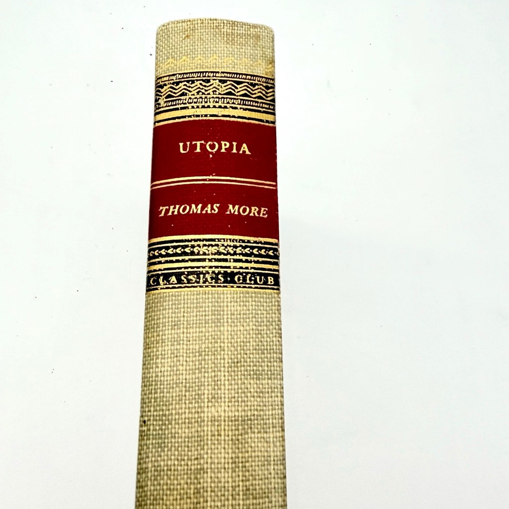 Walter J‎ Black Hardcover Book Tweed Cloth Vintage Green 1947 Utopia Thomas More